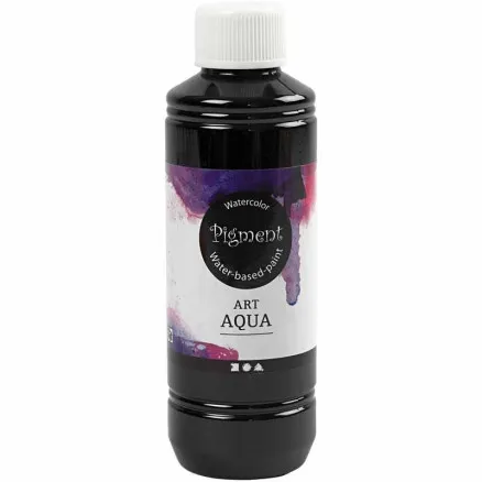 Nestemäinen vesiväri, musta, 250 ml / 1 pullo.