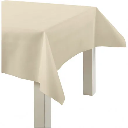 Jäljitelmäkankaasta valmistettu pöytäliina, kerma, L: 125 cm, 70 g, 10 m / 1 rulla.