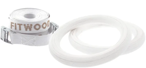 FitWood ULPU MINI Voimistelurenkaat 28mm - Valkoinen pinta / Valkoinen hihna