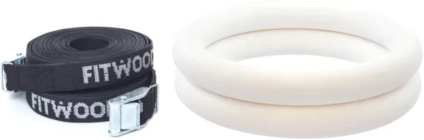 FitWood ULPU Voimistelurenkaat 28mm - Valkoinen pinta / Musta Hihna
